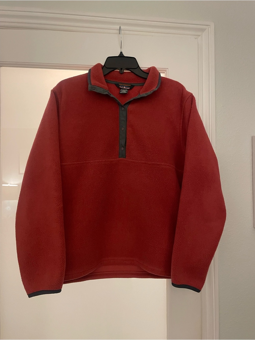 LL Bean Pullover Womens Sz M Red Polartec VTG 90s